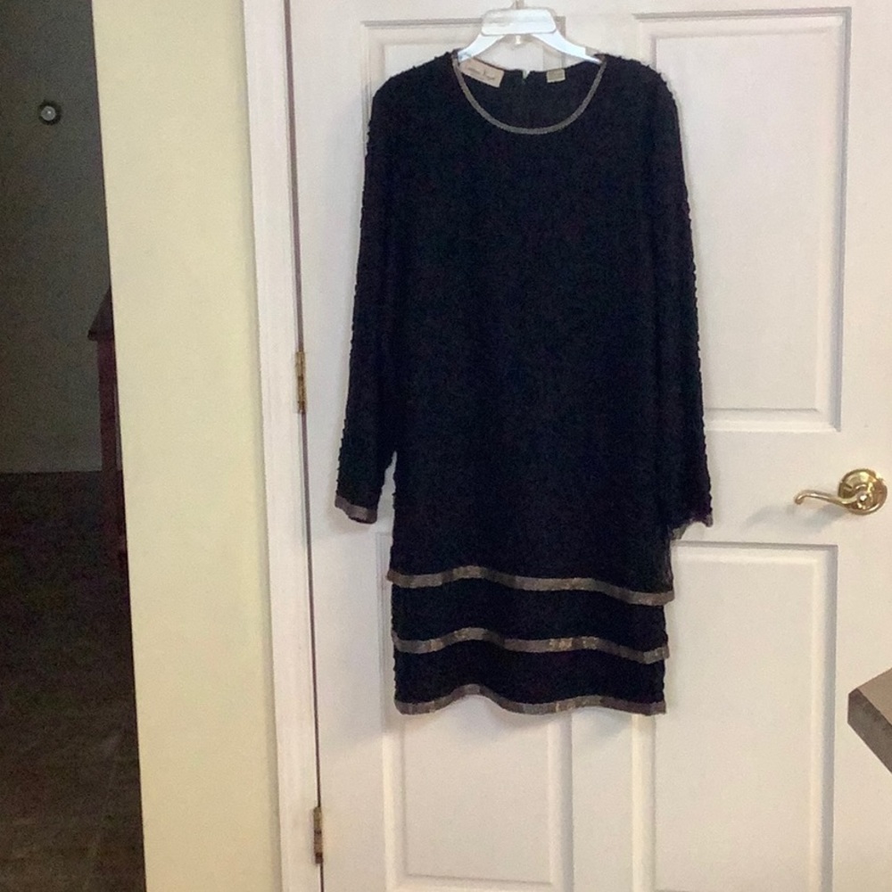 Vintage Laurence Kazan Beaded Cocktail Dress